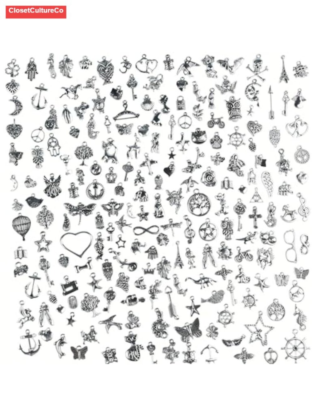 200pc Vintage Metal Charms Alloy for DIY Jewelry Making Bracelets Earrings